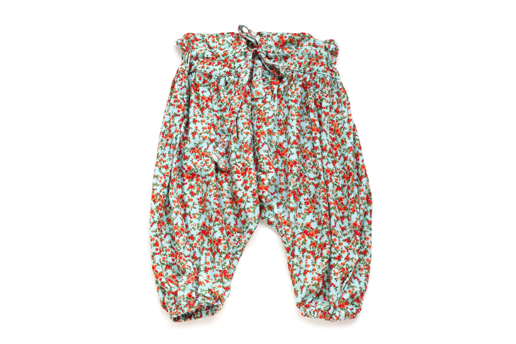 Baby Girl Small Flower Adjustable Harem Pants