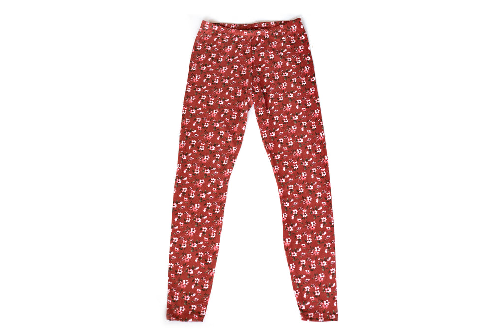 Mommy Raspberry Floral Print Leggings