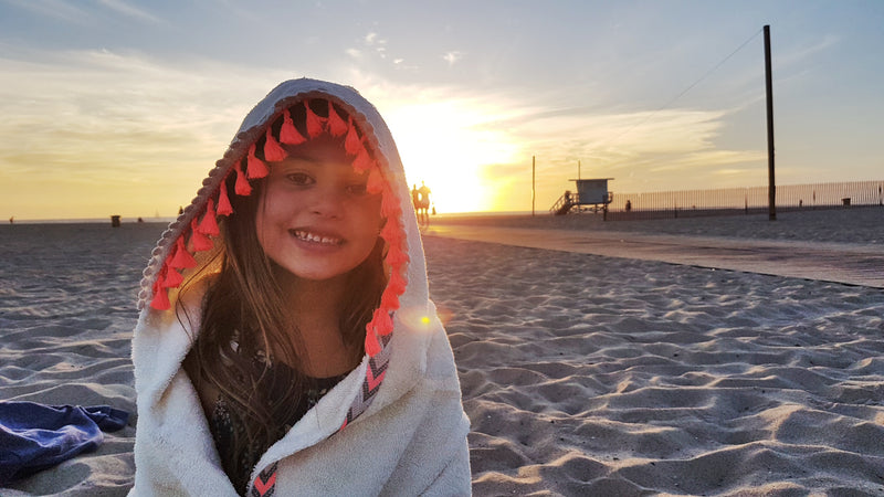 Neon Fringe Hooded Towel for Babies & Girls