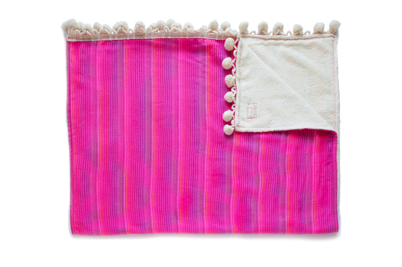 Pom Pom Beach Towel Thin Stripes