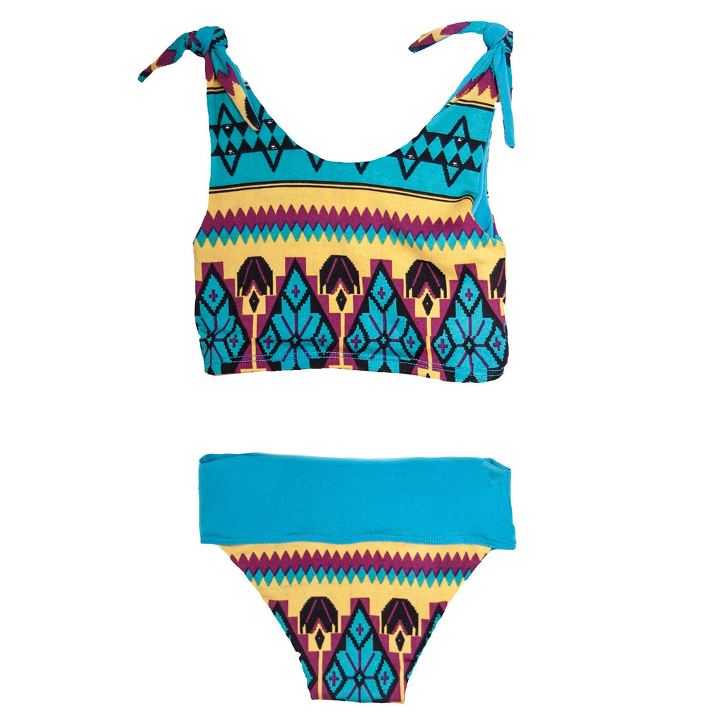 Reversible Aztec Bikini Blue