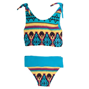 Reversible Aztec Bikini Blue