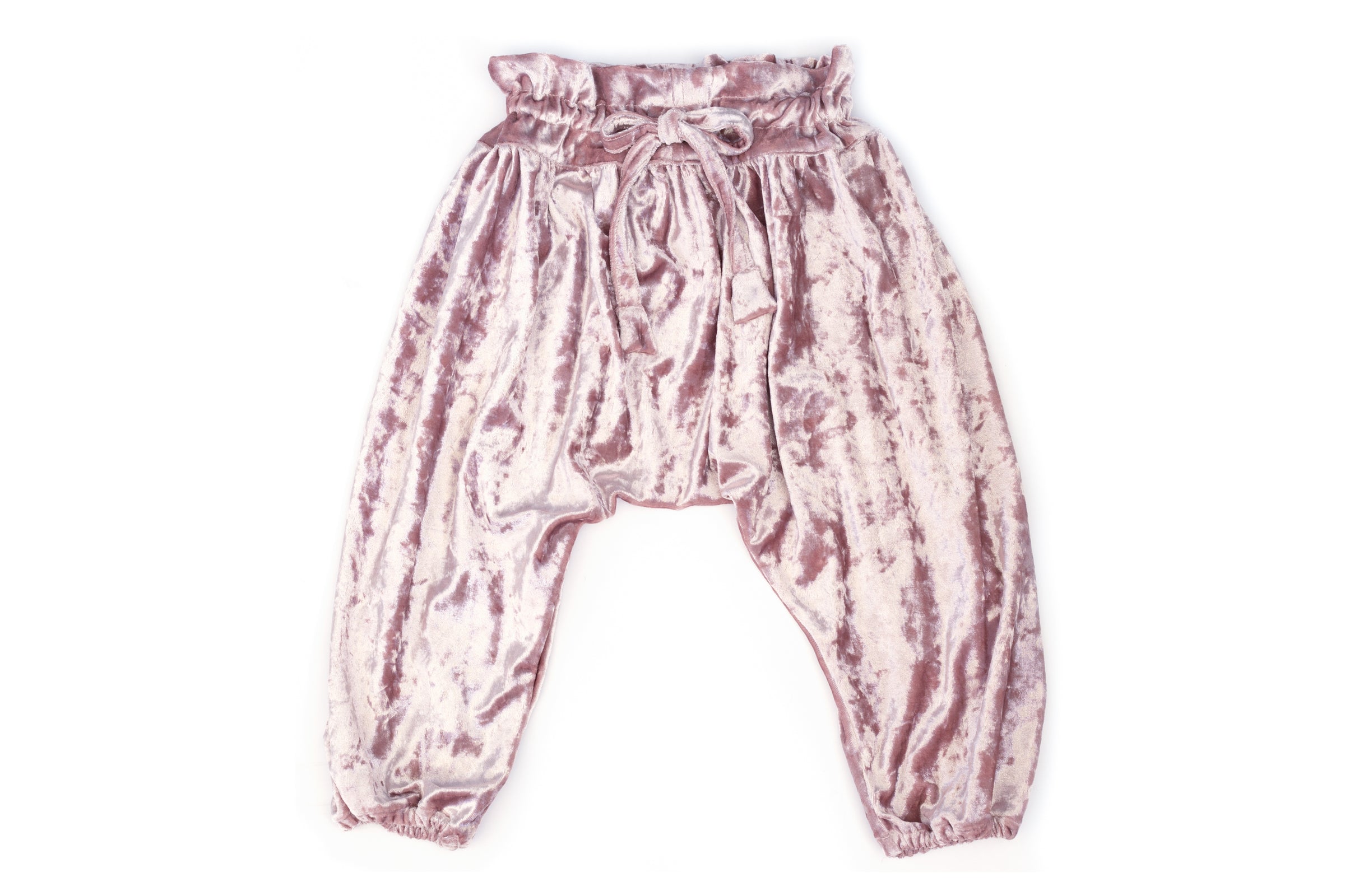Baby Girls Soft Pink Velvet Designer Harem Pants Born by The Shore 6 12 100 Rayon