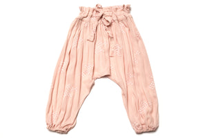 Embroidered Light  Pink Designer Harem Pants for Babies & Girls | Born By the Shore