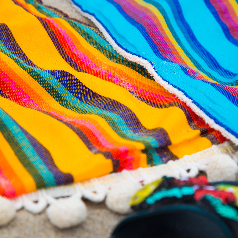Pom Pom Beach Towel Rainbow