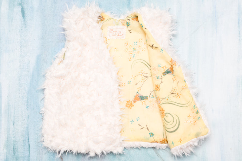 Baby & Toddler Girls Soft White Faux Fur Vest with Cotton Lining | Born By The Shore