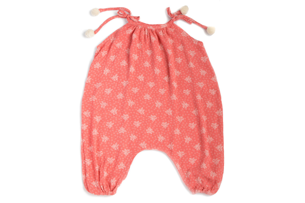 Baby & Toddler Girls Coral Rayon Pom Pom Jumper | Born By The Shore