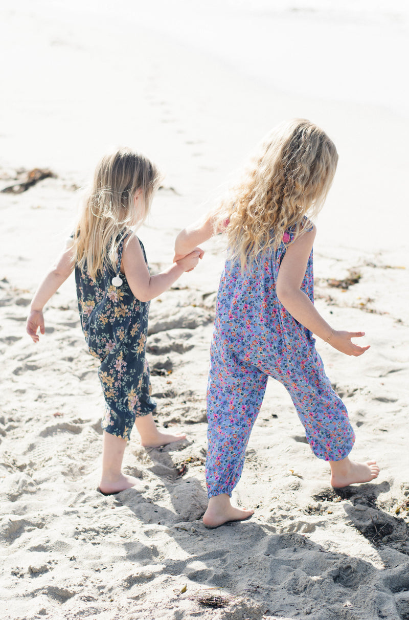 Toddler Girls Stylish Floral Pom Pom Rompers BBF Outfits | Born By The Shore