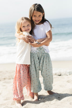 BFF Baby Girls Handmade Adjustable Cute Floral Harem Pants | Born By the Shore