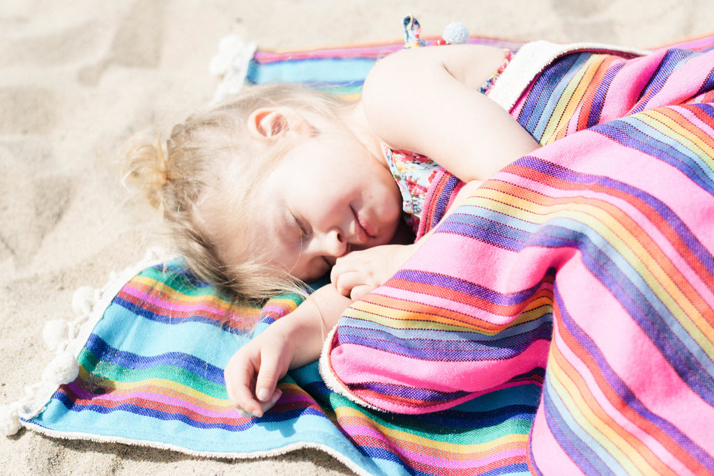 Pom Pom Beach Towel Rainbow