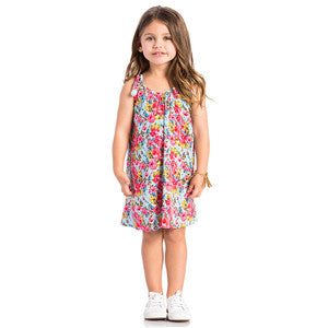 Floral Designer Pom Pom Dress Beach Outfit for Toddler Girls | Born By The Shore