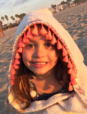 Neon Fringe Hooded Towel for Babies & Girls
