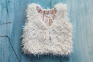 Baby & Toddler Girls White Faux Fur Vest with Soft Pink Cotton Lining| Born By The Shore