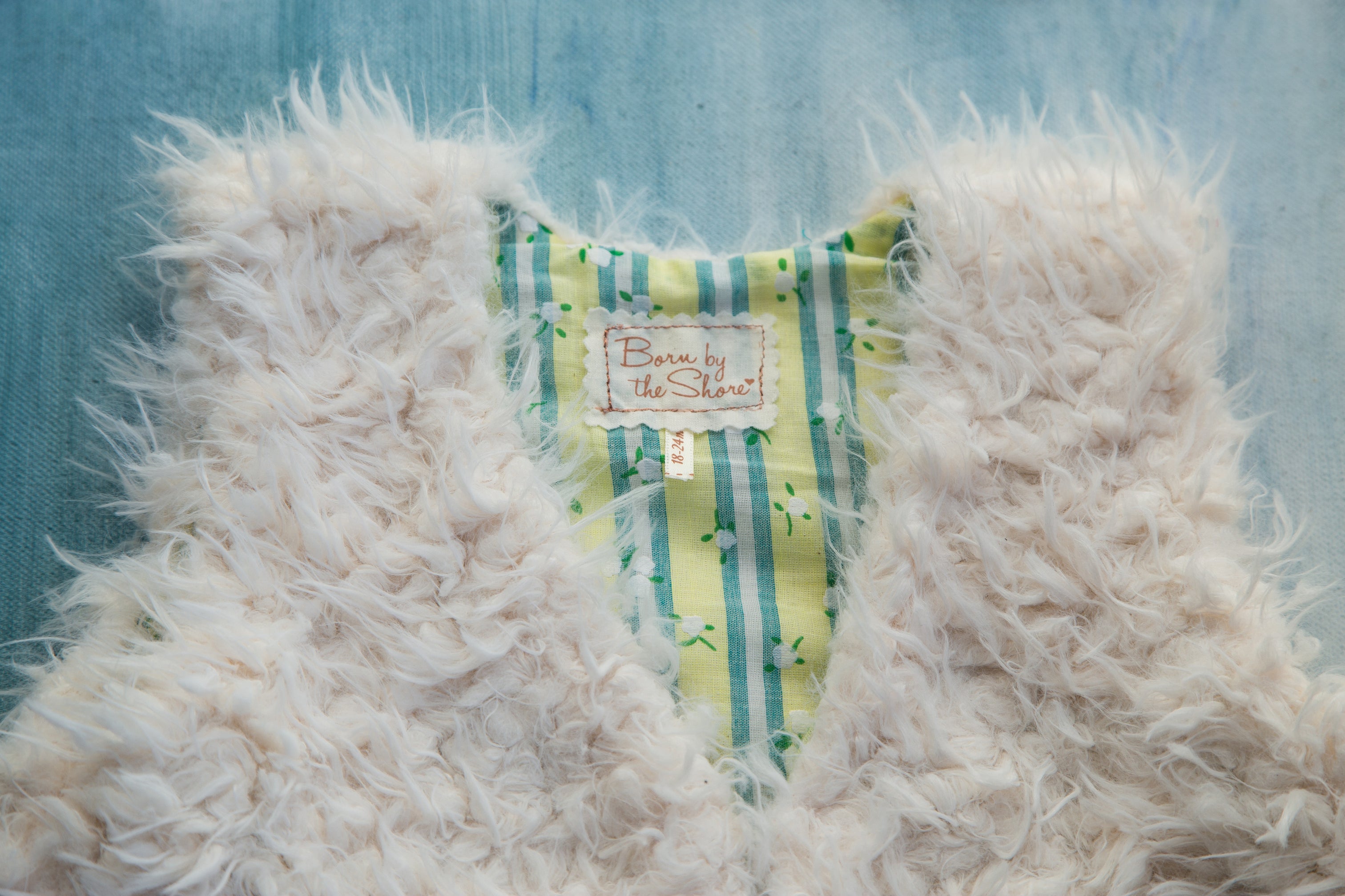 Girls White Faux Fur Vest with Soft Cotton Lining Born By The Shore Born by the Shore