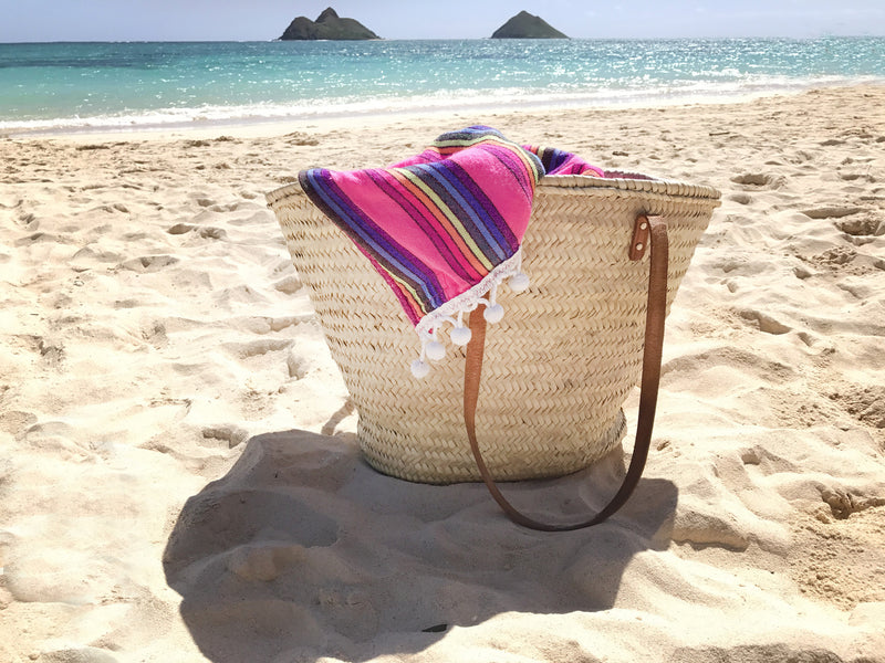 Pom Pom Beach Towel Thin Stripes