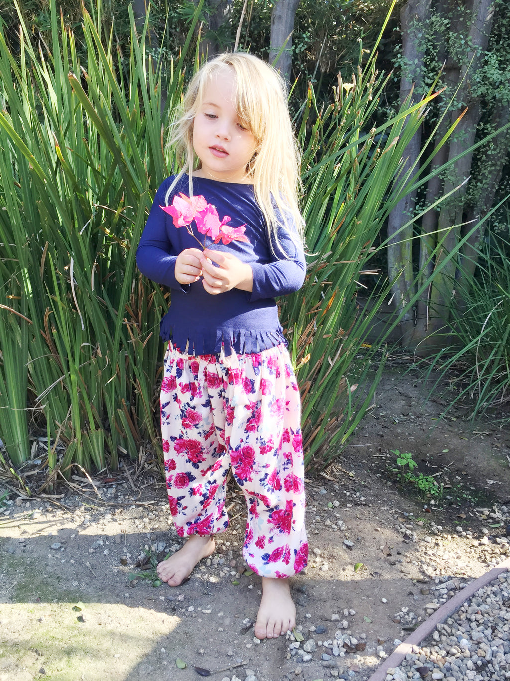 Harem Pants for Baby & Toddler Girls | Pink Roses