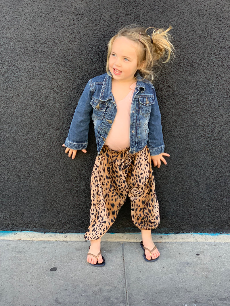 Toddler Girls Animal Print Chic Designer Harem Pants | Born By The Shore