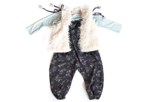 Package deal for your little fashionista including jumper, faux fur vest & long sleeve T-shirt 