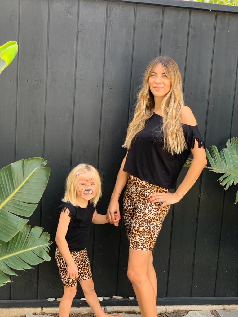 Mommy and Me Animal Print Biker Shorts for Women Born By The