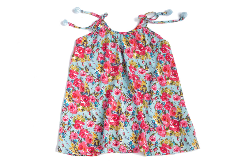Floral Designer Pom Pom Dress for Toddler Girls | Born By The Shore