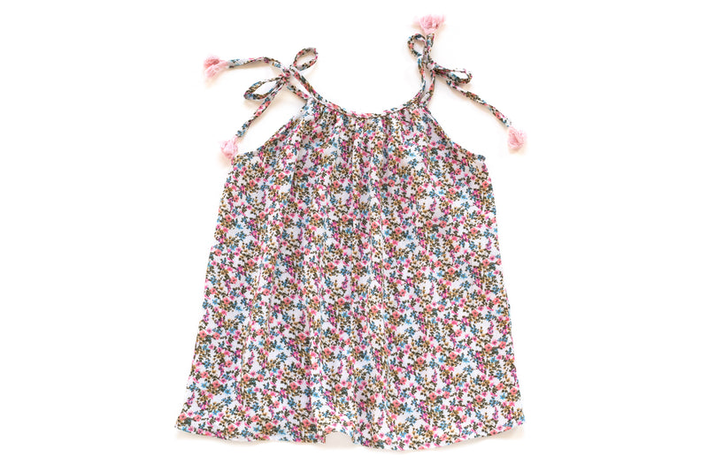 Floral Designer Girl's Pom Pom Dress | Born By The Shore