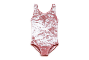 Girls Sleeveless Velvet Body Suit | Rosewood