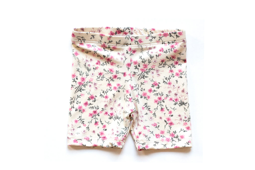 Biker Shorts | Ivory Spring flowers