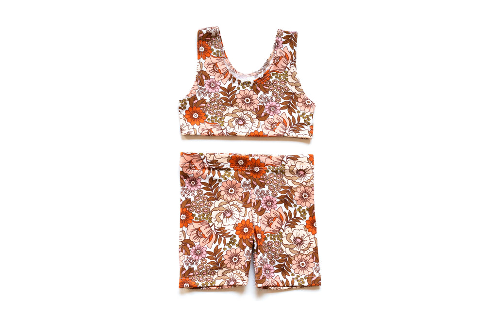 Girls Crop Top | 70's Flower Power