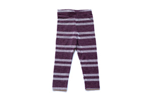 Baby and Toddler Unisex Striped Leggings | Bay Burgundy