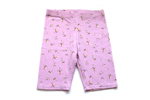 Hip Pink Floral Biker Shorts for Toddler Girls |  Born By The Shore