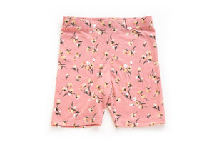 Cute Chic Flower Print Biker Shorts for Toddler Girls | Born By The Shore