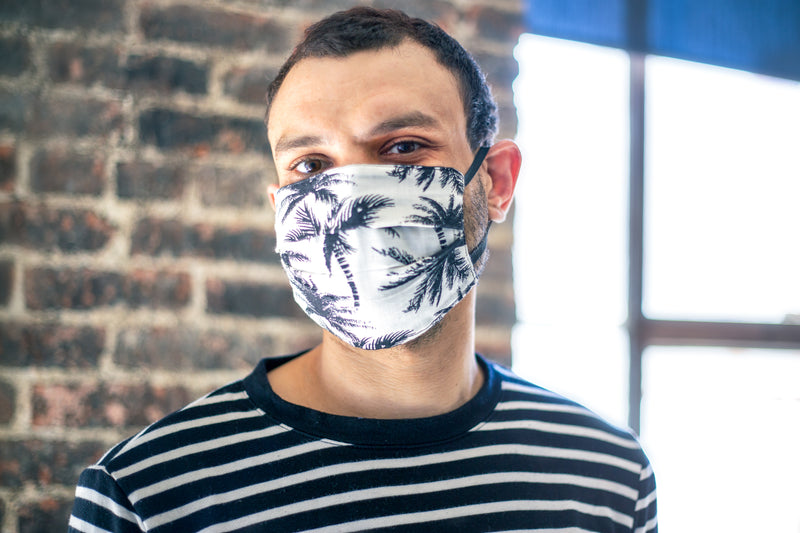 Men's Face Mask Palm Tree Black
