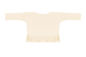 Baby & Girls Long Sleeve Chic Stylish Fringe Shirt Sand Top | Born By The Shore