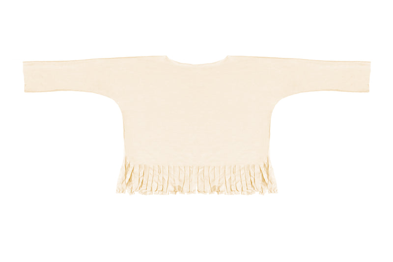 Baby & Girls Long Sleeve Fringe Shirt Sand Top | Born By The Shore