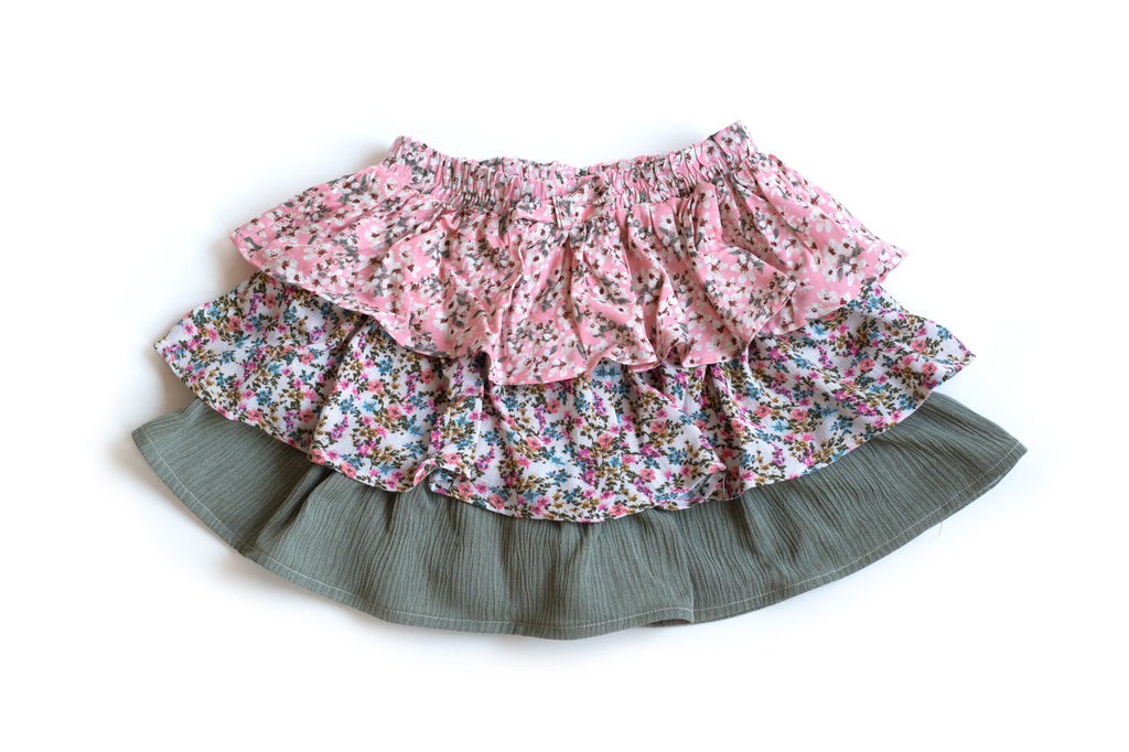 Girls Floral Layered Skirt | Ibiza