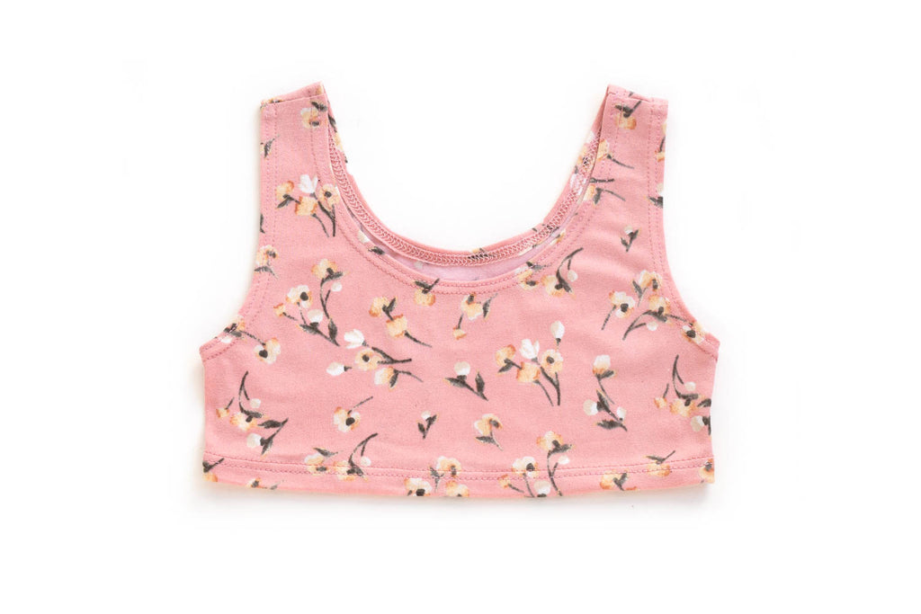 Girls Pink Crop Top | Jersey Flowers