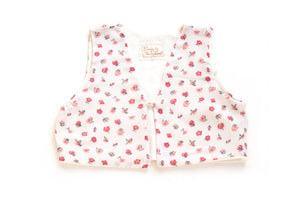 Girls Soft Pink Floral Vest | Rose